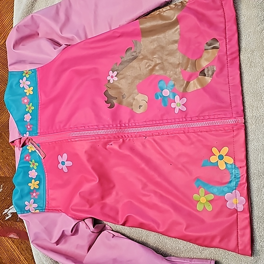 Horse print rain coat